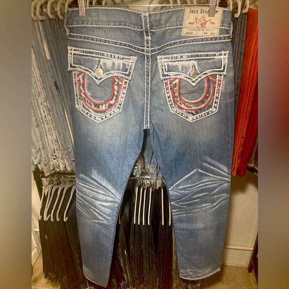 Rare! Ricky Ropestitch True Religion size 34x34 Customized painted back pockets! - Picture 8 of 12